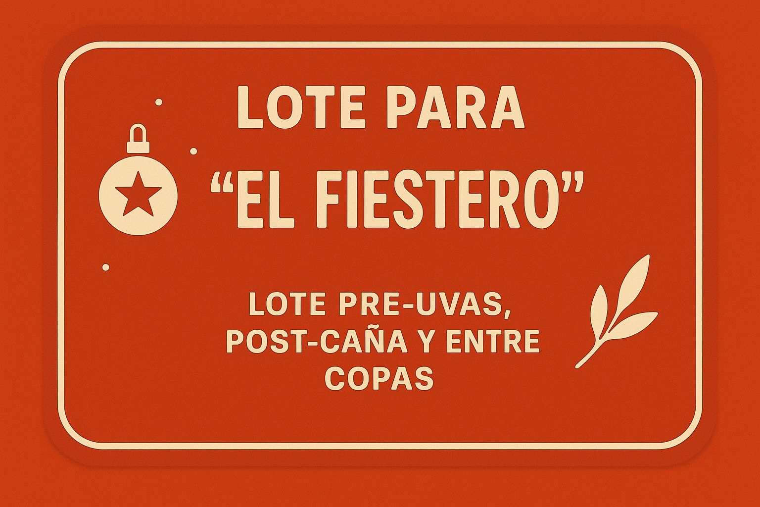 LOTE PARA "EL FIESTERO"