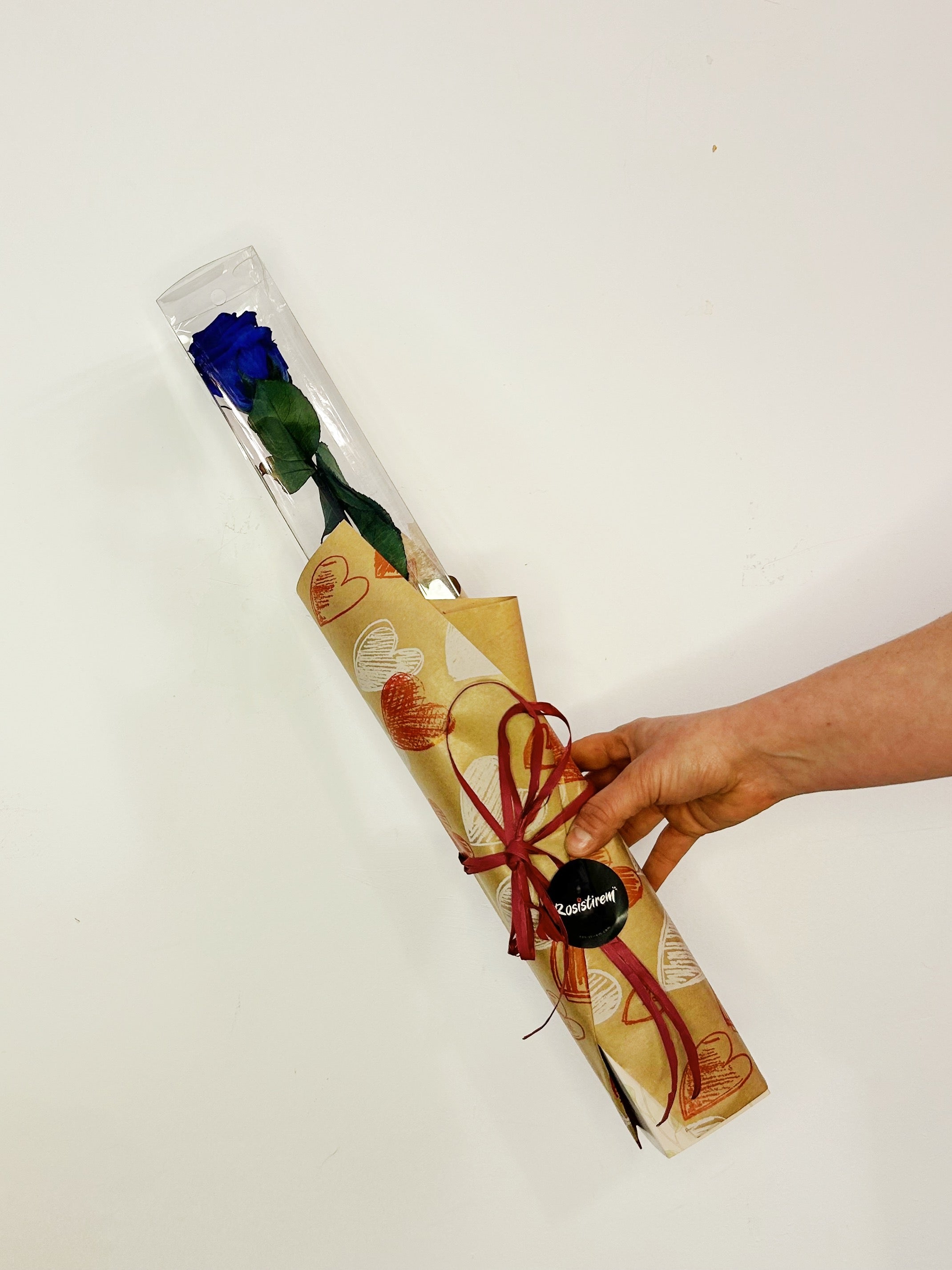 Rosa Preservada Azul 55cm